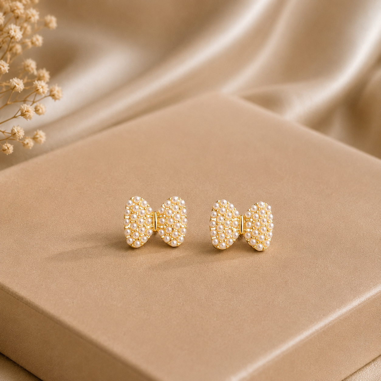 Bow Pearl Studs