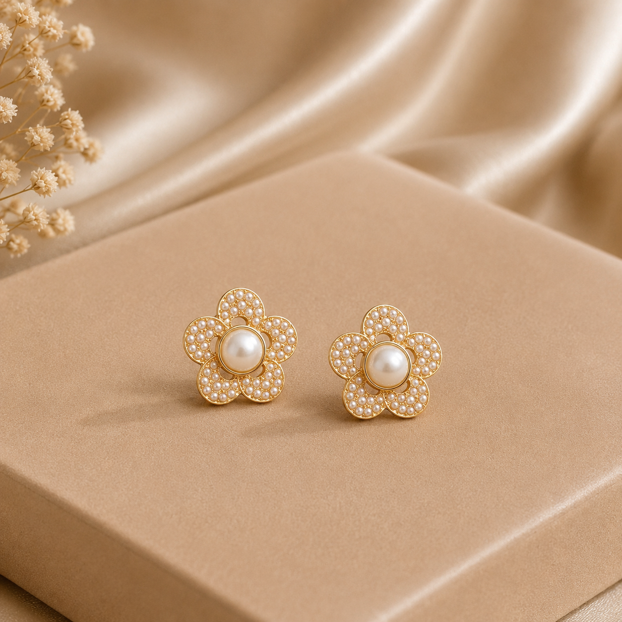 Flower Pearl Studs