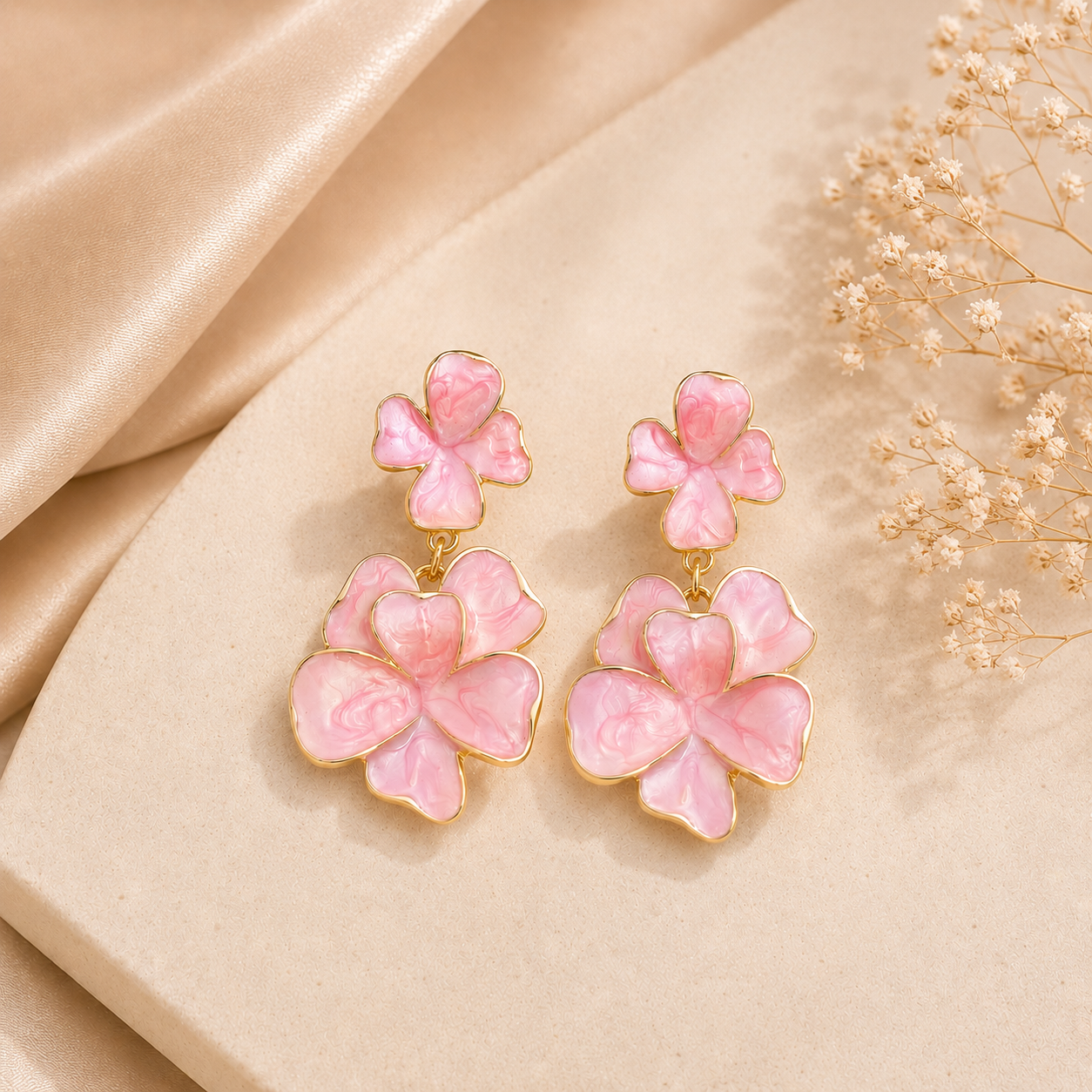 Enamel Hanging Earrings